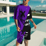 USA-Made Men’s Summer Demon OX Smiling Face 2-Piece Short Set