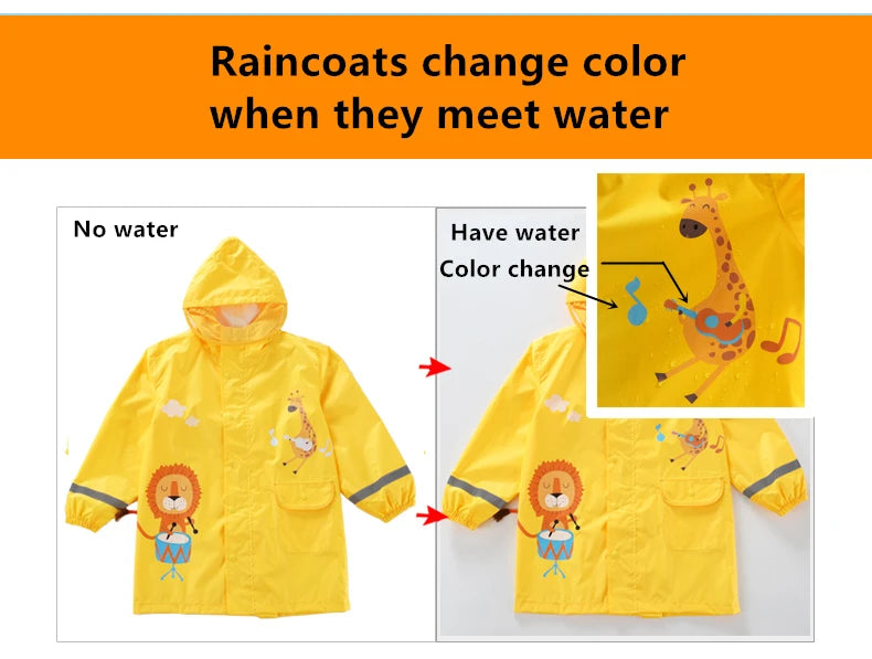 Kids Waterproof Dinosaur Raincoat – Hooded Jumpsuit