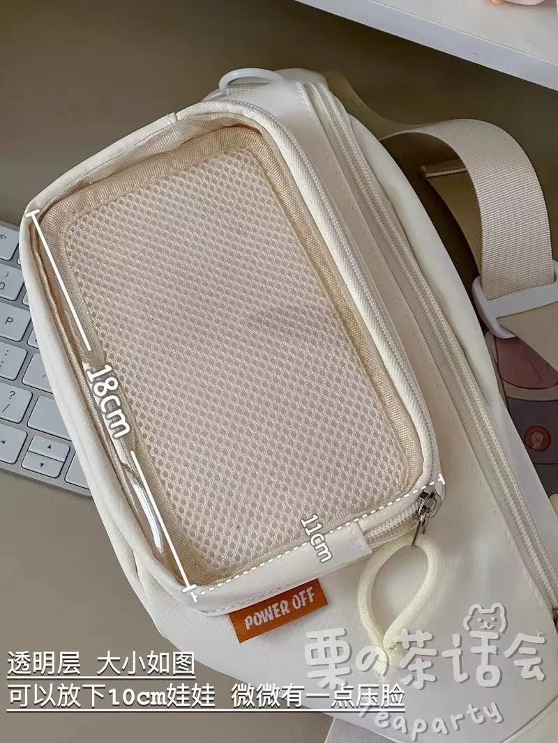 Kawaii Japanese Y2K Chest Bag Women Lolita Cute Crossbody Bag Girls Transparent Itabag Purses and Handbags Waist Ita Bag