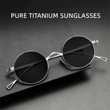 Ultra Light Pure Titanium Myopia Sunglasses Men Vintage Designer Small Round Frame Sunglasses Women Retro Luxury Brand Eyewear