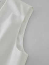 FSLE 2025 Summer Old Money Vest Wide-Leg Pants Set Vintage Tailored Two-Piece Adjustable Waist Eco Linen for Boardroom to Brunch