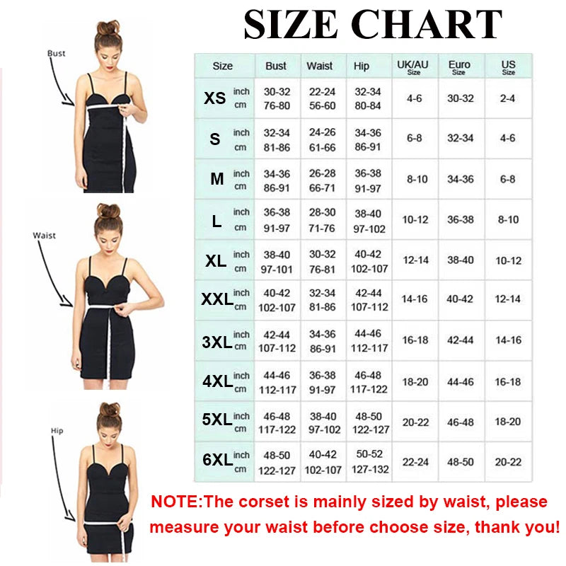 Gothic Overbust Corset Top - Slimming Waist Cincher