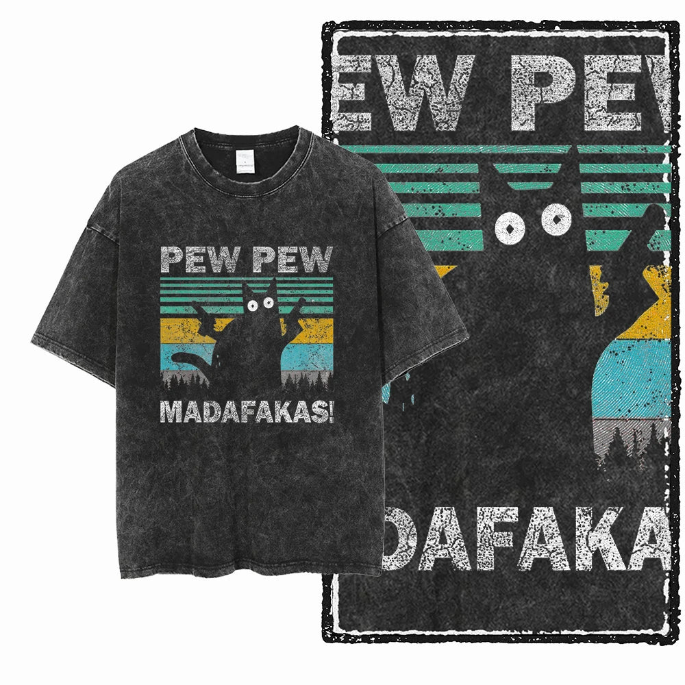 DB Cat Acid-Washed Graphic Tee