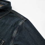 Heavy duty washed denim jacket for men vintage blue lapel long sleeved shirt style jacket casual and loose outer wear