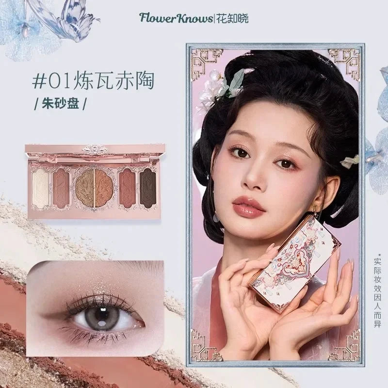 Flower Knows Strawberry Rococo Moonlight Mermaid Jewel Eyeshadow Palette 5 Colors Pearlescent Mashed Potatoes 2023