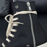 Ro Classic Design Black Canvas Boot High Top Shoe Men Casual Shoes Luxury Zipper Women Sneaker s Ankle Boots Sneakers