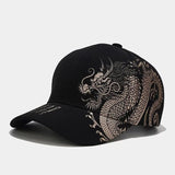 Unisex Cotton Dragon Print Baseball Cap
