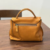 Johnature 2026 Autumn New Handmade Retro Genuine Leather Women's Bag Versatile Soft Cowhide Solid Color Shoulder Crossbody Bags