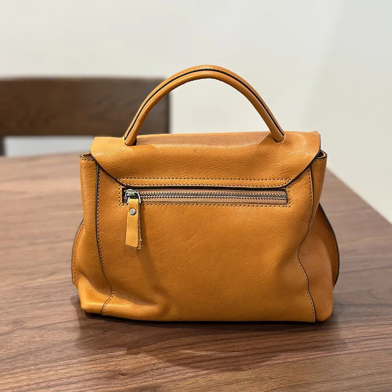 Johnature 2026 Autumn New Handmade Retro Genuine Leather Women's Bag Versatile Soft Cowhide Solid Color Shoulder Crossbody Bags