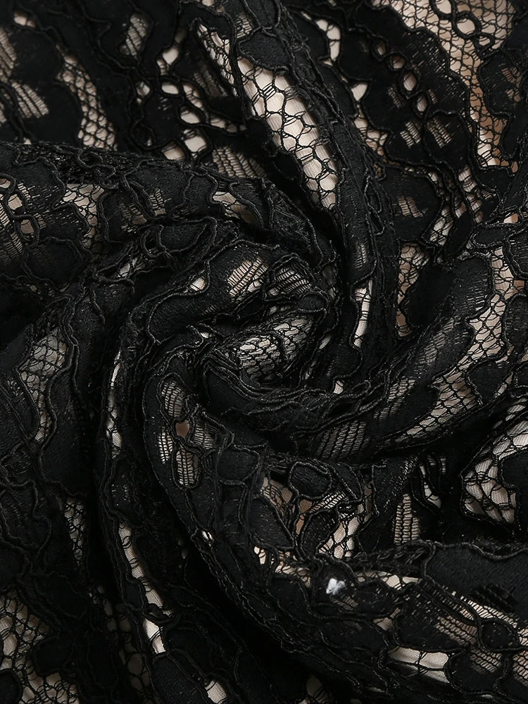Elegant V-Neck Lace Maxi Dress