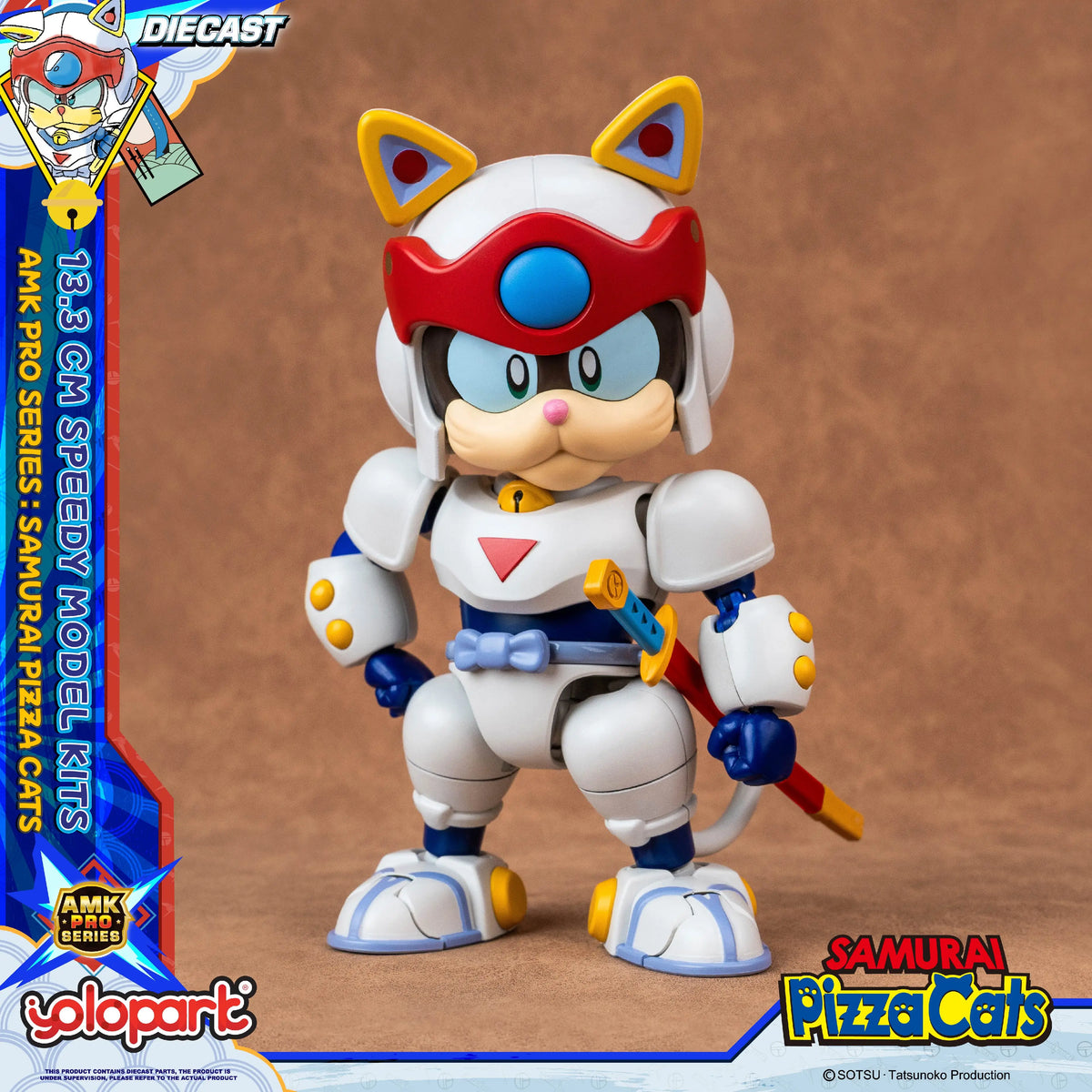 YOLOPARK 13.3cm Samurai Pizza Cats AMK PRO Series Speedy Model Kit TOY Gift For girl boy
