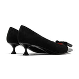 CHCH Women's Velvet Block Heel Pumps | Office & Evening