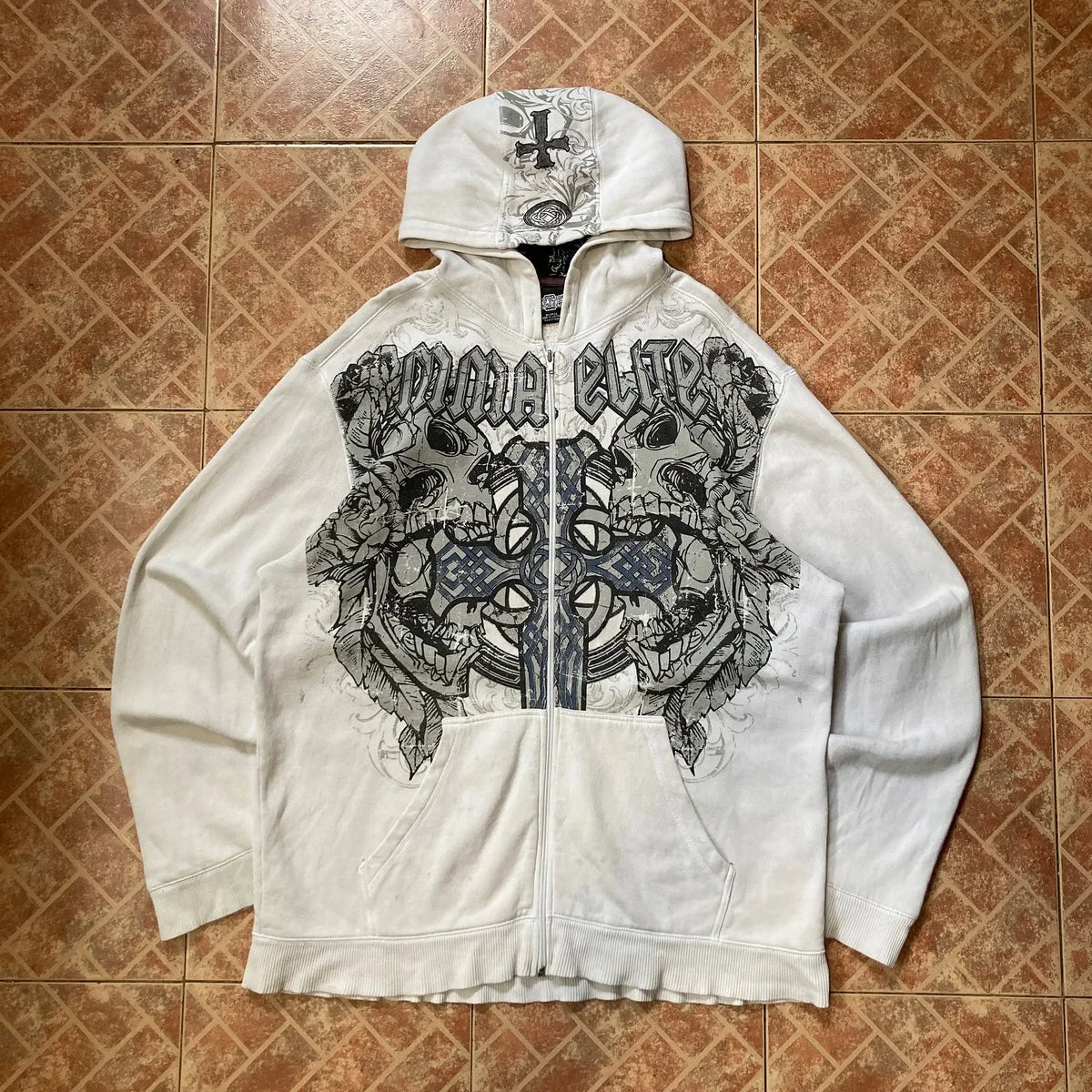 American Retro Printed Zipper Sweatshirt Women's Y2K New Harajuku Hip Hop Goth Casual Joker Long Sleeve Zipper Hoodie Streetwear