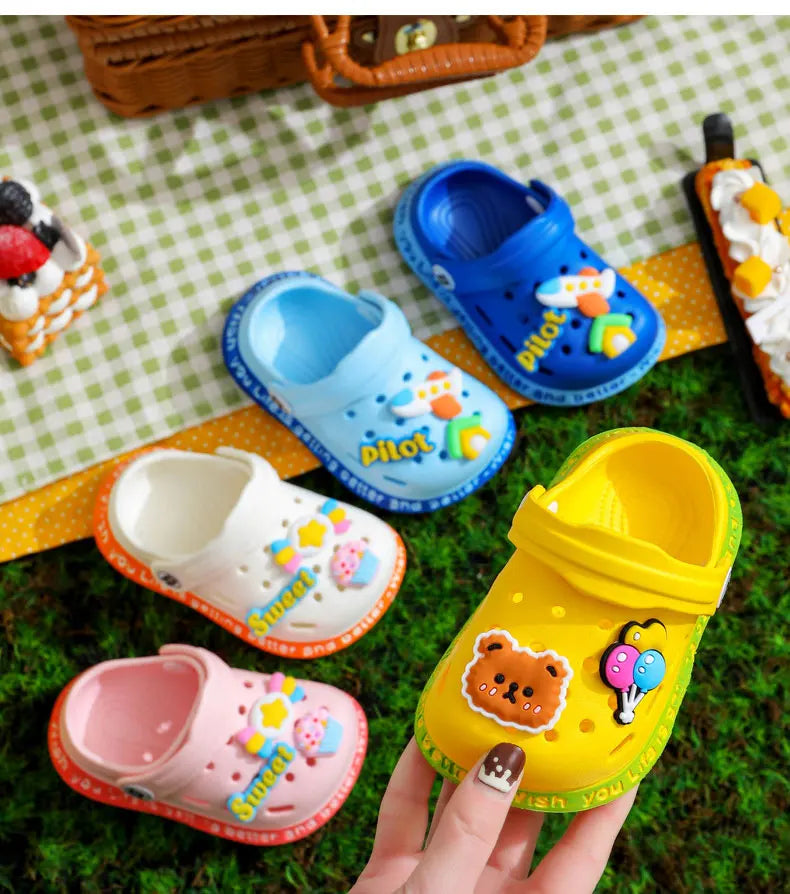 Cartoon Kids’ Summer Garden Clogs