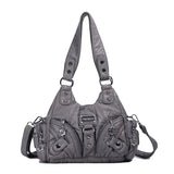 Angelkiss Women Handbags Rose Soft Tote Bag Small Top-handle Purse Fashion Satchel Multi-Pockets Shoulder Bag Hobos Phone Pack
