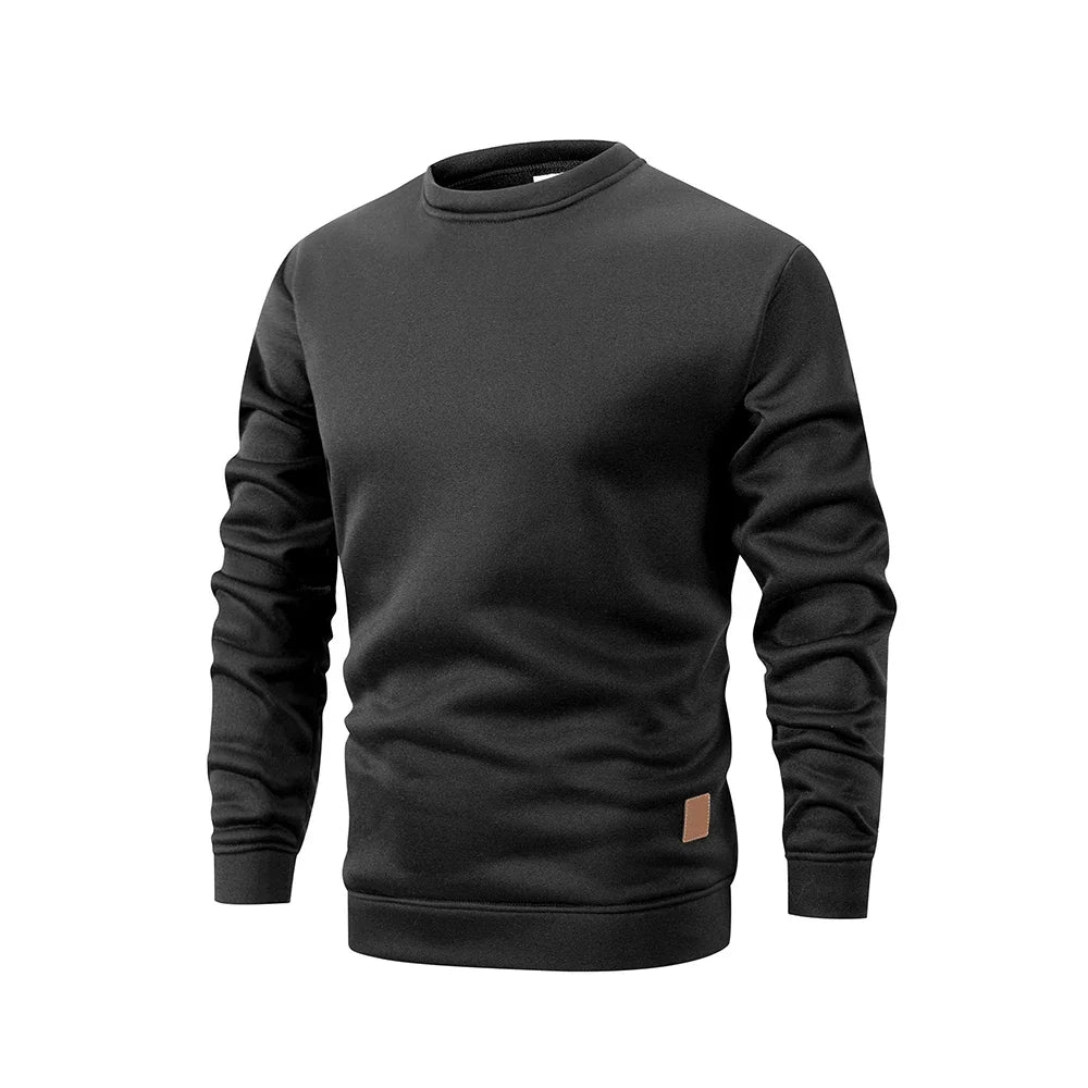 New Men's Sweater Spring Autumn Round Neck Long Sleeve Pullover Casual Sports Sweatshirt High Quality Solid Color Fleece Coat