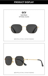 GCV Brand Classic Retro Women's Rectangular Square Metal Frame Glasses, Sunglasses, Polarizer Lenses，Box Oculos De Sol Gafas