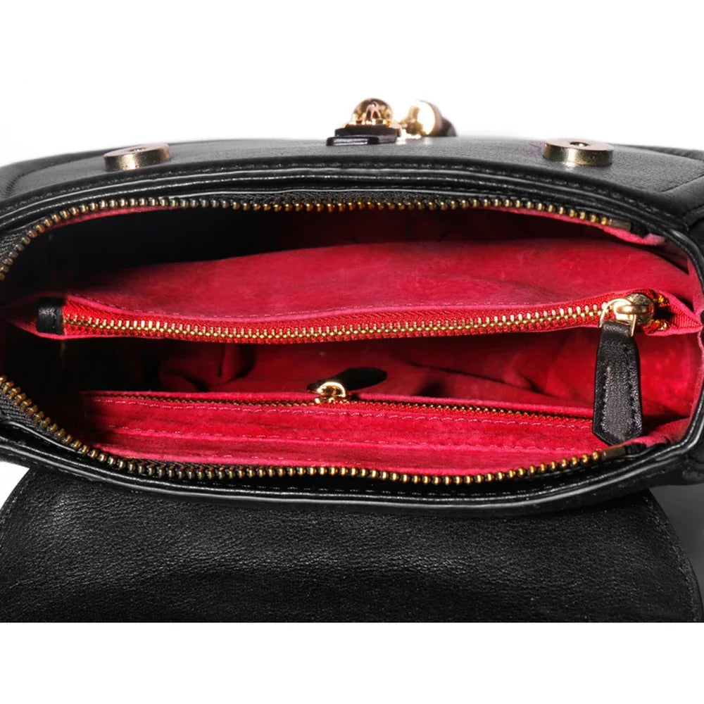 KEXIMA Crocodile Embossed Leather Round Shoulder Bag