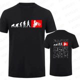 Unisex Human Evolution Motorbike Graphic Print T-Shirt