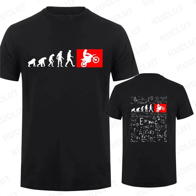 Unisex Human Evolution Motorbike Graphic Print T-Shirt