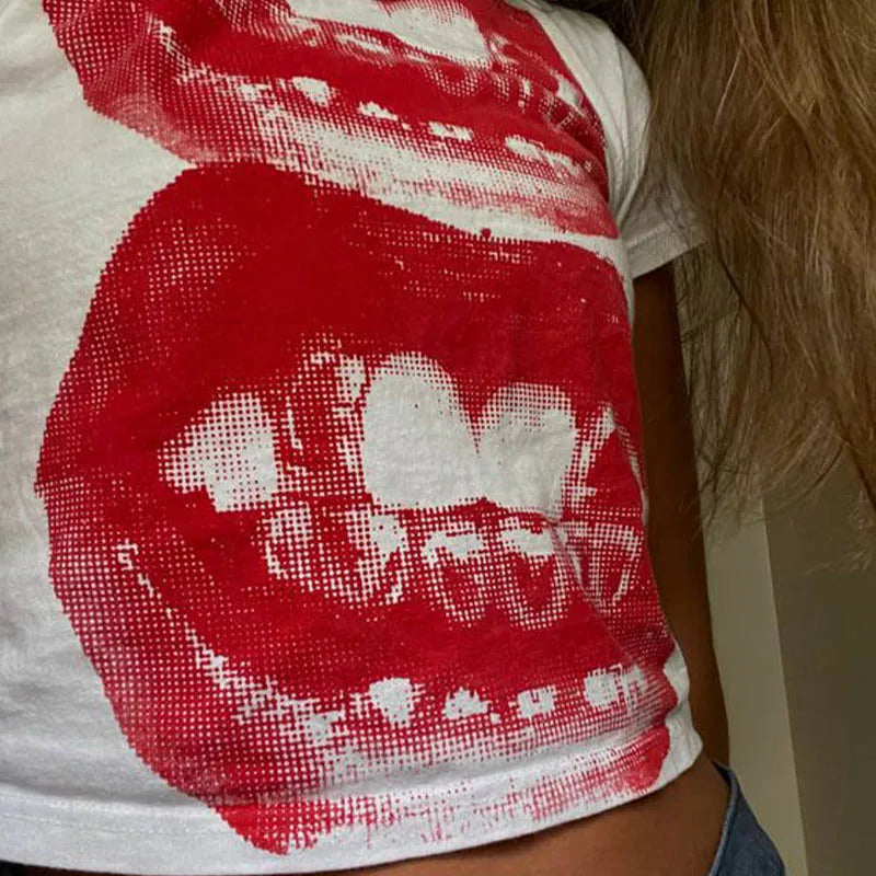 Y2K Punk Gothic Short Sleeve Tee for Women
