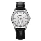 BERNY Watches for Men Luxury Slim Classic Stylish Dress Quartz Watch Stainless Steel Case Elegance Leather Band Wristwatch