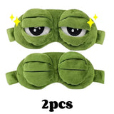 3D Frog Plush Sleep Mask – Soft Cotton Travel Blindfold (Made in USA)
