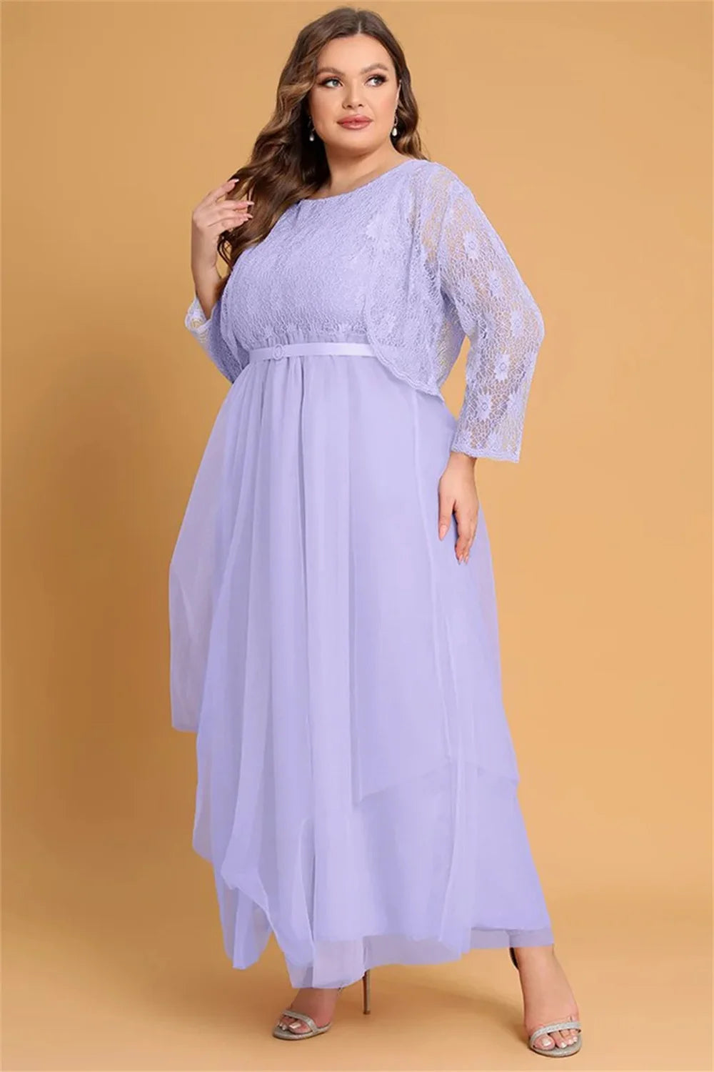 Elegant Sequined Chiffon Maxi Dress