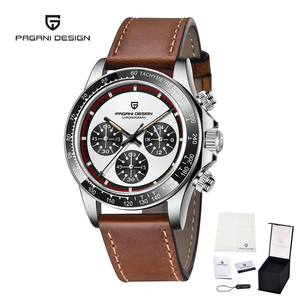 2026 PAGANI DESIGN New Men Quartz Wristwatch Fashion Ceramic Bezel Chronograph Stopwatch Waterproof 100m Stainless Watch for Men