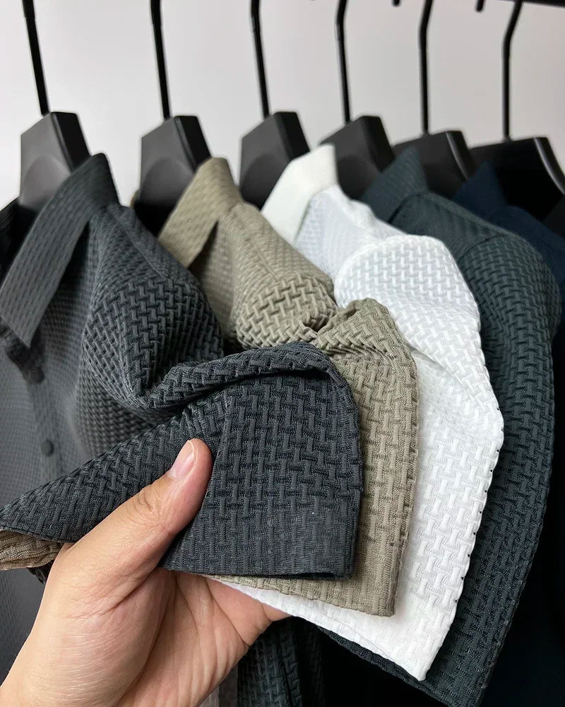 Men's Ice Silk Polo Shirt – Breathable Smart Casual Tee