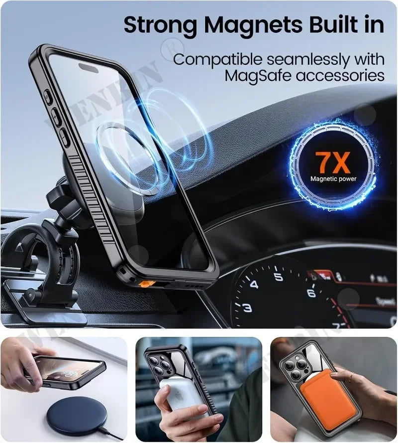 IP68 Waterproof Magnetic iPhone Case