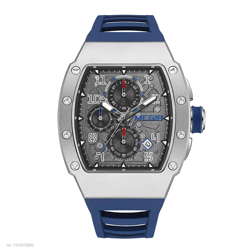 Men's Sport Chronograph: Stainless Steel Waterproof Quartz Watch