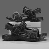 Summer Men Sandals PU Leather Lightweight Open Toe Flat Mens Casual Shoes Outdoor Walking Sandals for Men Beach Shoes Size 39-46