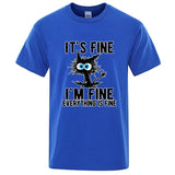 Funny Cool Cat Printed T-shirt