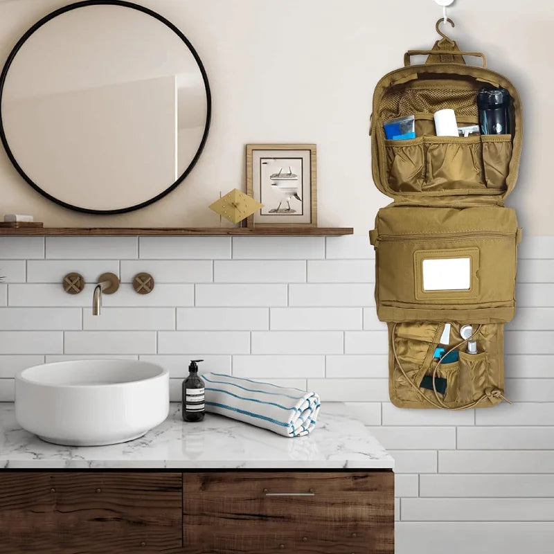 Tactical Men Toiletries Travel Bag Waterproof Organizer Women Makeup Neceser Bathroom Hook Wash Cosmetics Pouch Storage Pouch
