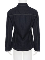 Y2K Vintage Patchwork Denim Jacket – Retro Streetwear Long-Sleeve Coat