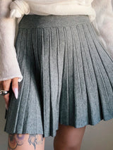 Elegant Knit Pleated Mini Skirt for Women