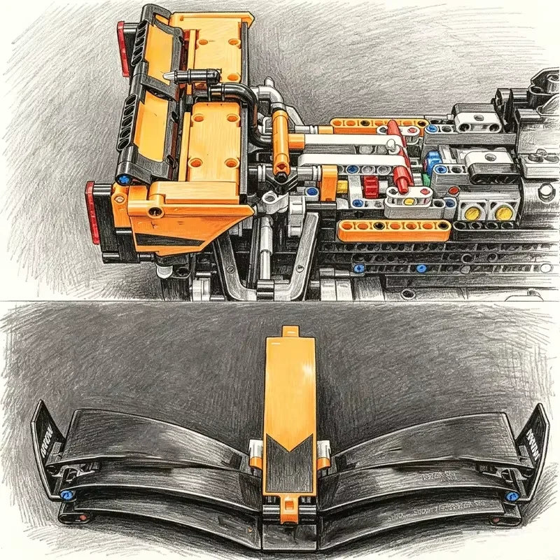 2026 NEW Technical Classic Performance 1675Pcs Orange Super Sports Car Building Blocks MOC DIY Assembly Model Set Boys Toy Gifts