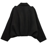 HXAO Women's Bomber Jacket Lapel Long Sleeve Zipper Suede Jacket Women 2025 High Street Cropped Racing Jackets Coats Outerwears