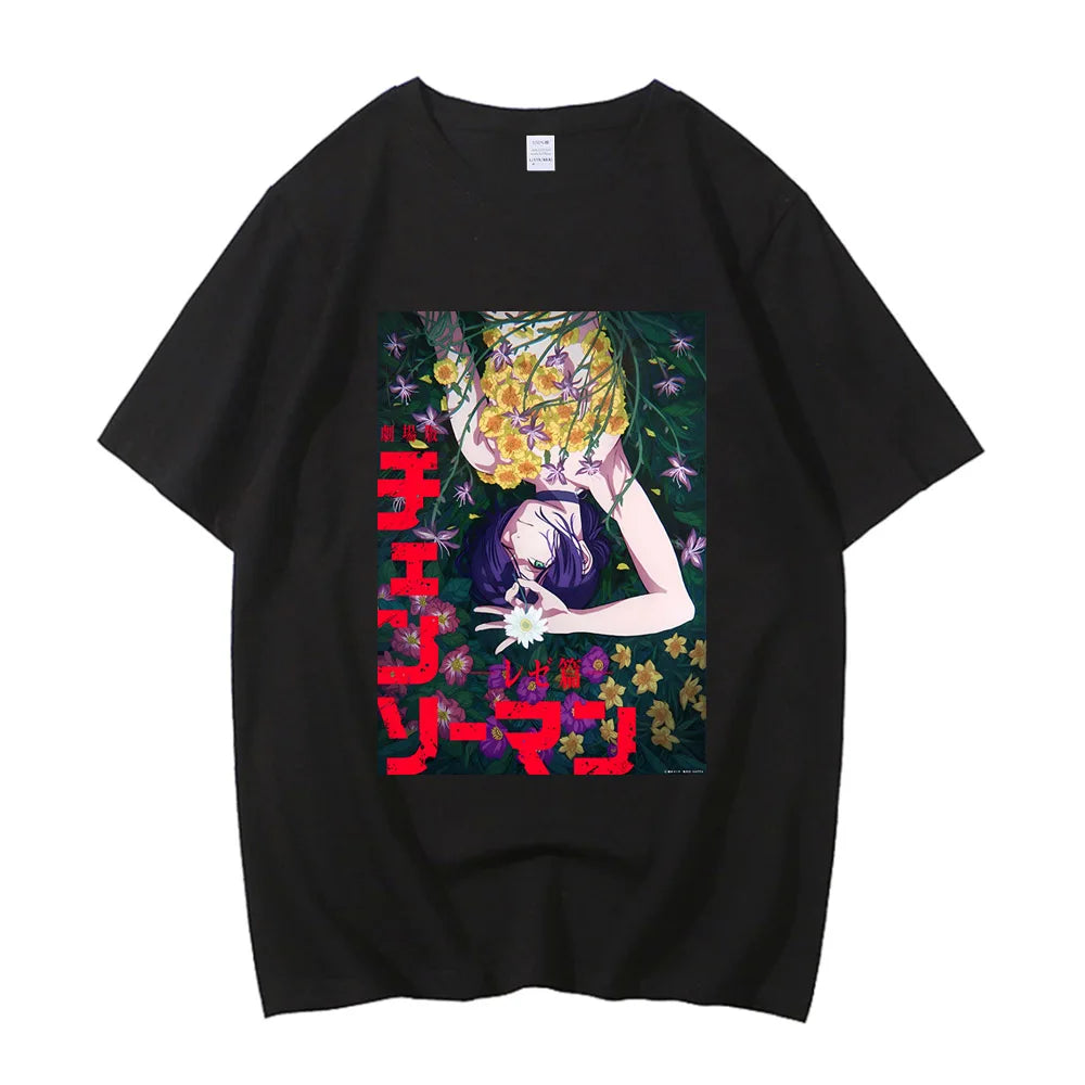 Men's Chainsaw Man Anime Cotton Graphic T-Shirt
