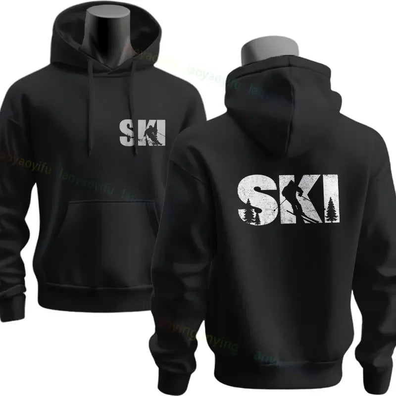 Men's Ski & Snowboard Graphic Hoodie for Fall and Winter
