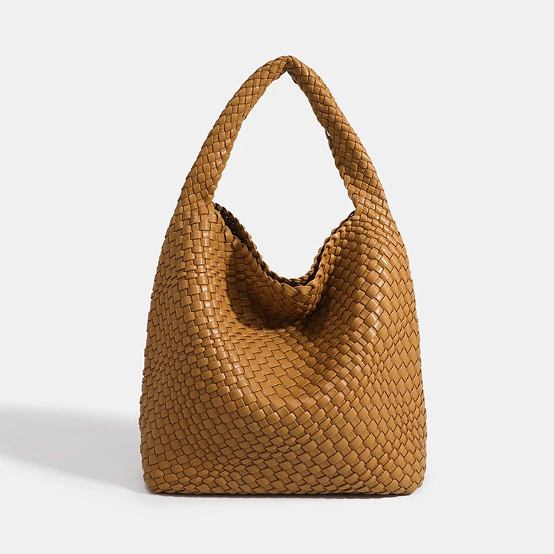 Shoulder bag Woven Bag for Women Europe and the United States popular PU leather soft fabric women underarm bag