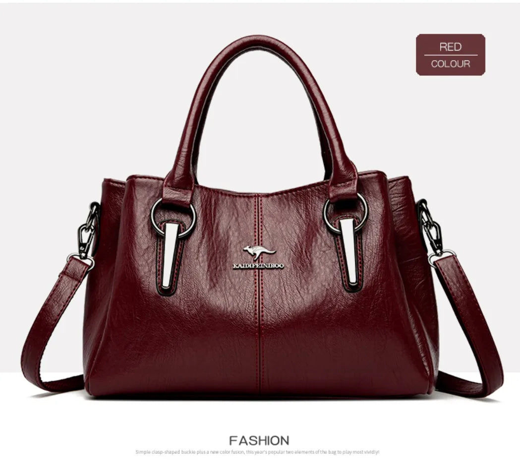 Genuine 3 Layers High Quality Soft Leather Ladies Shoulder Crossbody Bags for Women Luxury Handbags Women Bags Designer