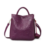 Fashionable and luxurious woven pattern casual versatile black woven pattern daily commuting cowhide women's handbag
