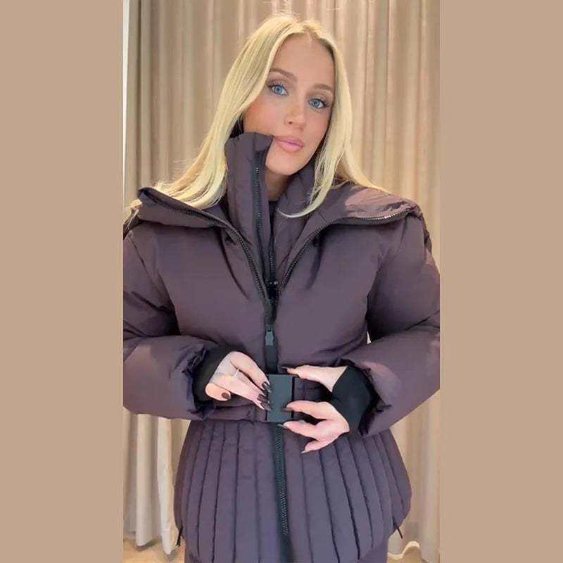 Women's Winter Fur-Trim Hooded Jumpsuit