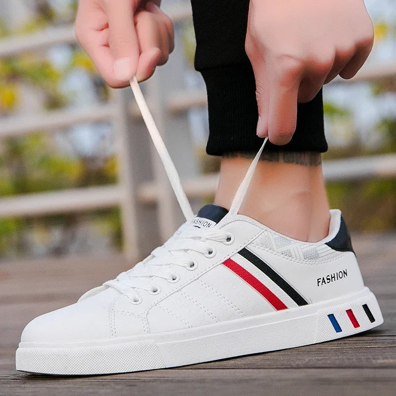 2026 Mens Casual Sneakers New Fashion Lace-up White Shoes Student Comfort Sports Plus Size Vulcanized Shoes Zapatillas De Hombre