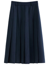 Women's Pleated Midi Skirt – Elegant Office Style