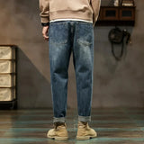 Men’s Retro Relaxed-Fit Cotton Harem Jeans