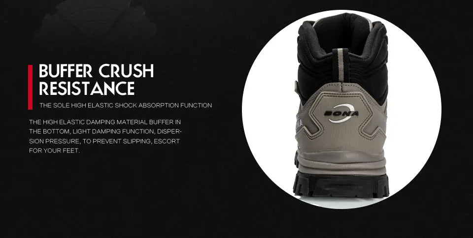 BONA 2023 New Designers Brand Winter Warm Boots Men Plush Nubuck Snow Boots Man High Quality High Top Boots Mansculino Sneakers