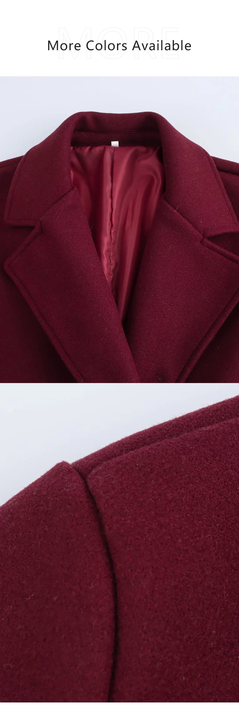 Tri-Color Luxury Loose Collar Coat